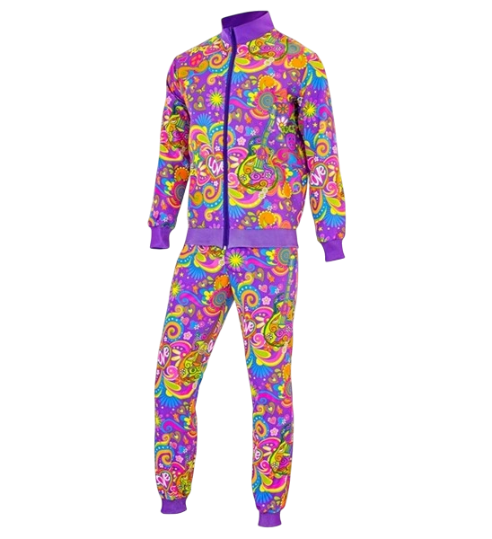 Tuta hippie flower power fluorescente - M