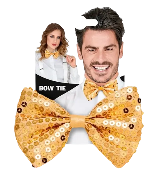 Papillon in paillettes dorate