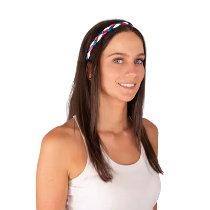 Fascia per capelli intrecciata - blu, bianca, rossa - Supporter Francia