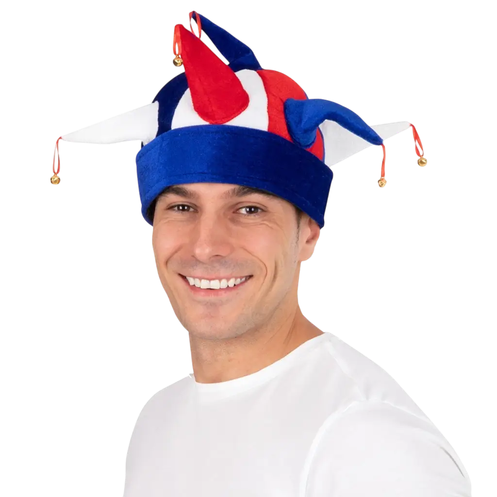 Cappello da giullare - blu, bianco, rosso - Supporter Francia