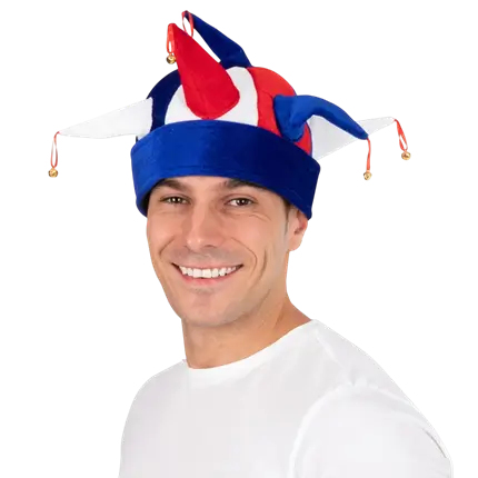 Cappello da giullare - blu, bianco, rosso - Supporter Francia