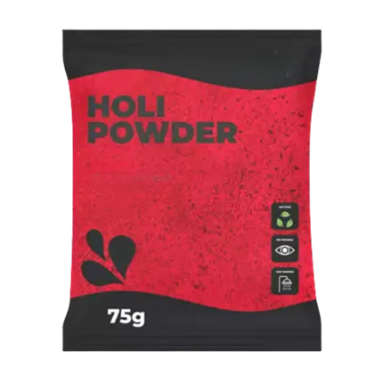 Polvere Holi ROSSA - Bustina da 75 grammi