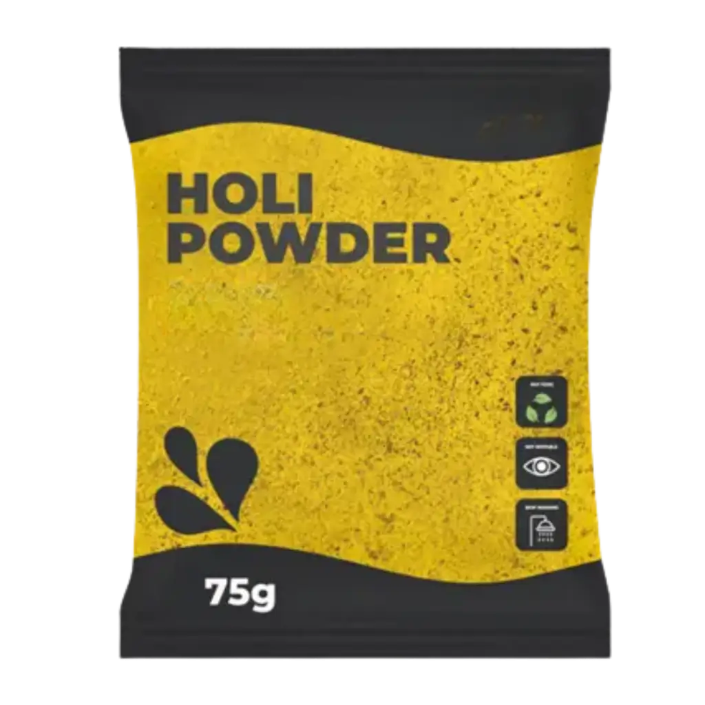 Polvere Holi GIALLA - Confezione da 75 grammi