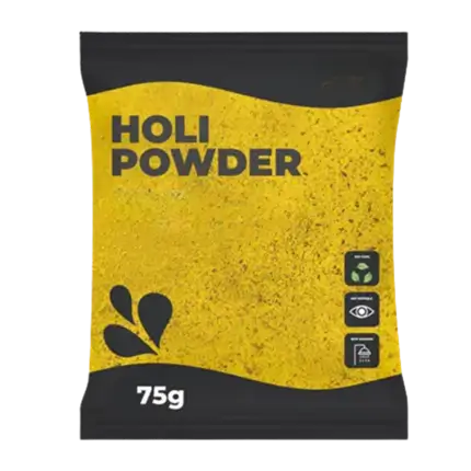 Polvere Holi GIALLA - Confezione da 75 grammi