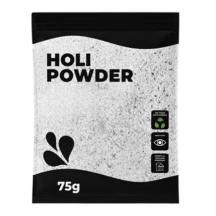 Polvere Holi BIANCA - Confezione da 75 grammi