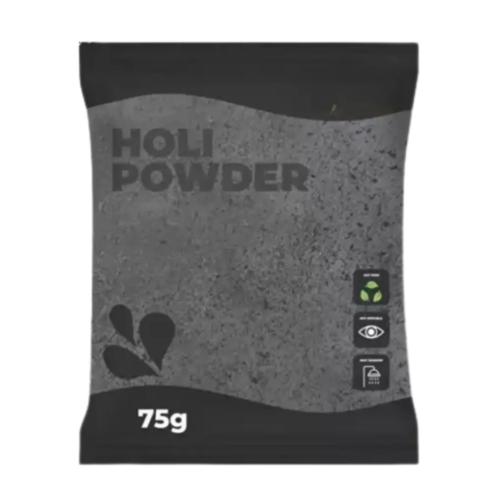 Polvere Holi NERA - Confezione da 75 grammi
