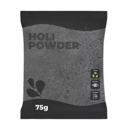 Polvere Holi NERA - Confezione da 75 grammi