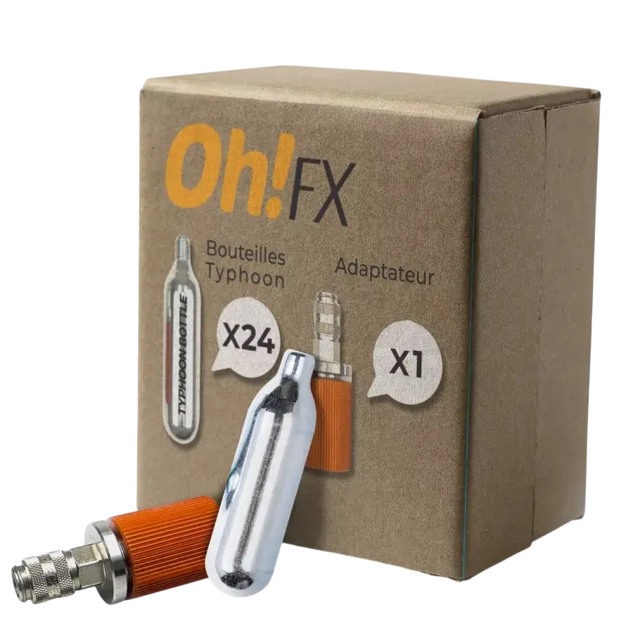 OhFx® Adattatore e bottiglie Typhoon per Typhoon Gun - Confezione da 24