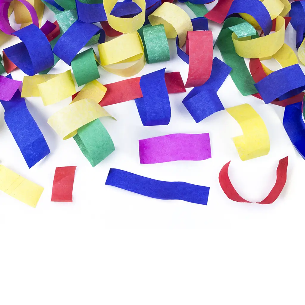 Set di 6 lanciatori di coriandoli da 80 cm, multicolori