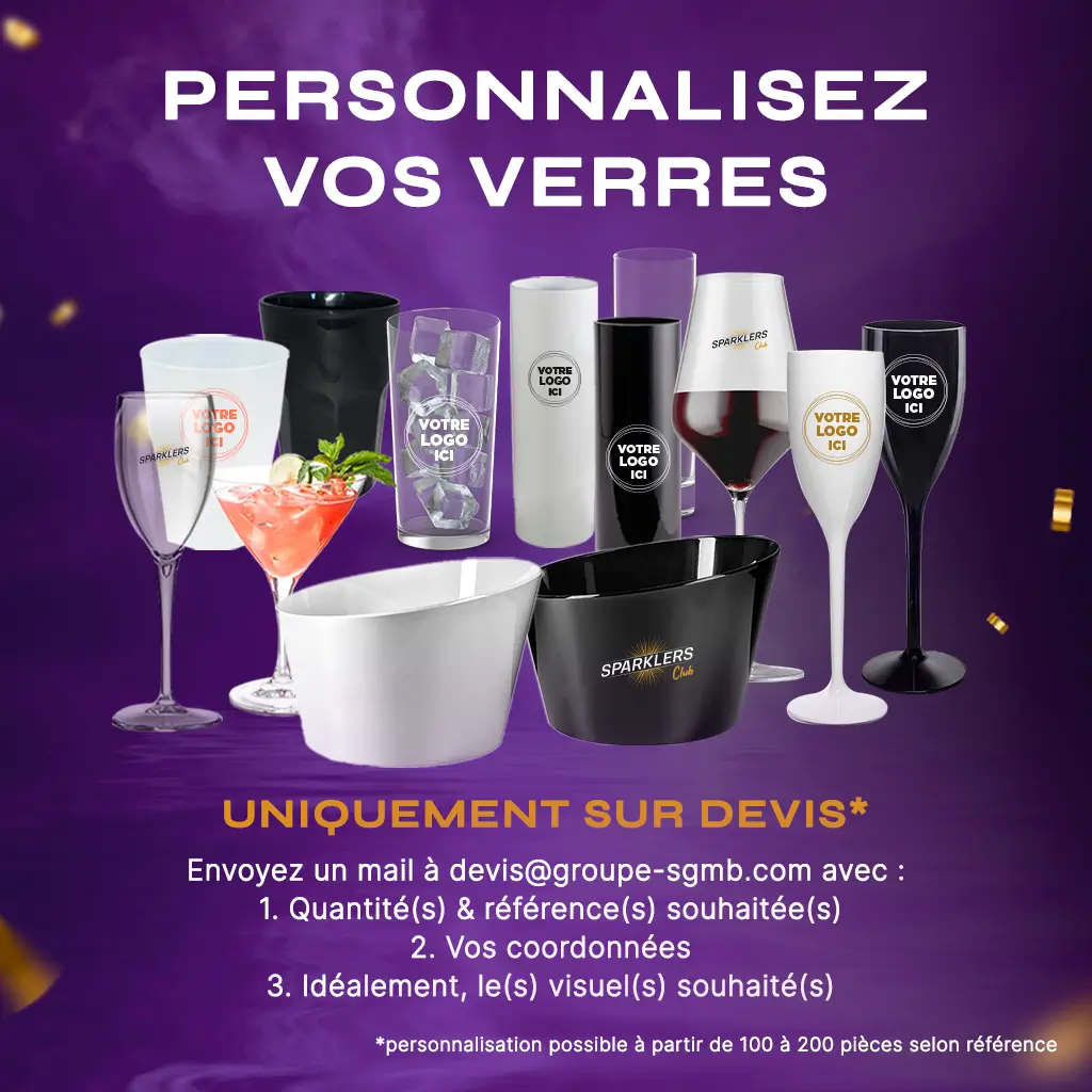 Confezione da 50 bicchieri Ecocup da 25 cl (33 cl a bordo pieno) riutilizzabili - Tipo Demi, Succhi, Bevande analcoliche