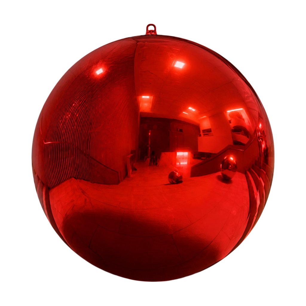 Sfera a specchio gonfiabile rossa da 120 cm – Decorazione riutilizzabile