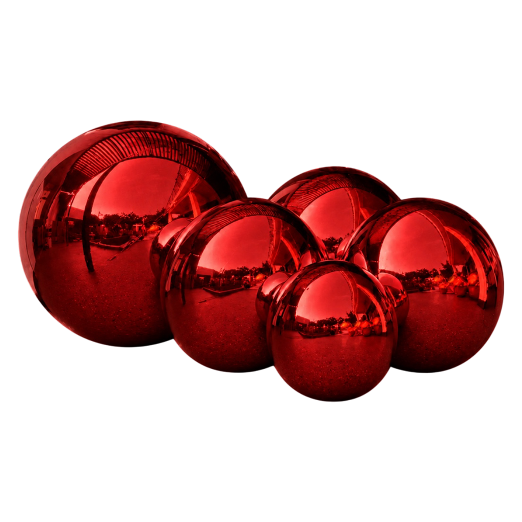 Sfera a specchio gonfiabile rossa da 120 cm – Decorazione riutilizzabile