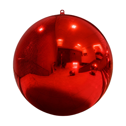 Sfera a specchio gonfiabile rossa da 120 cm – Decorazione riutilizzabile