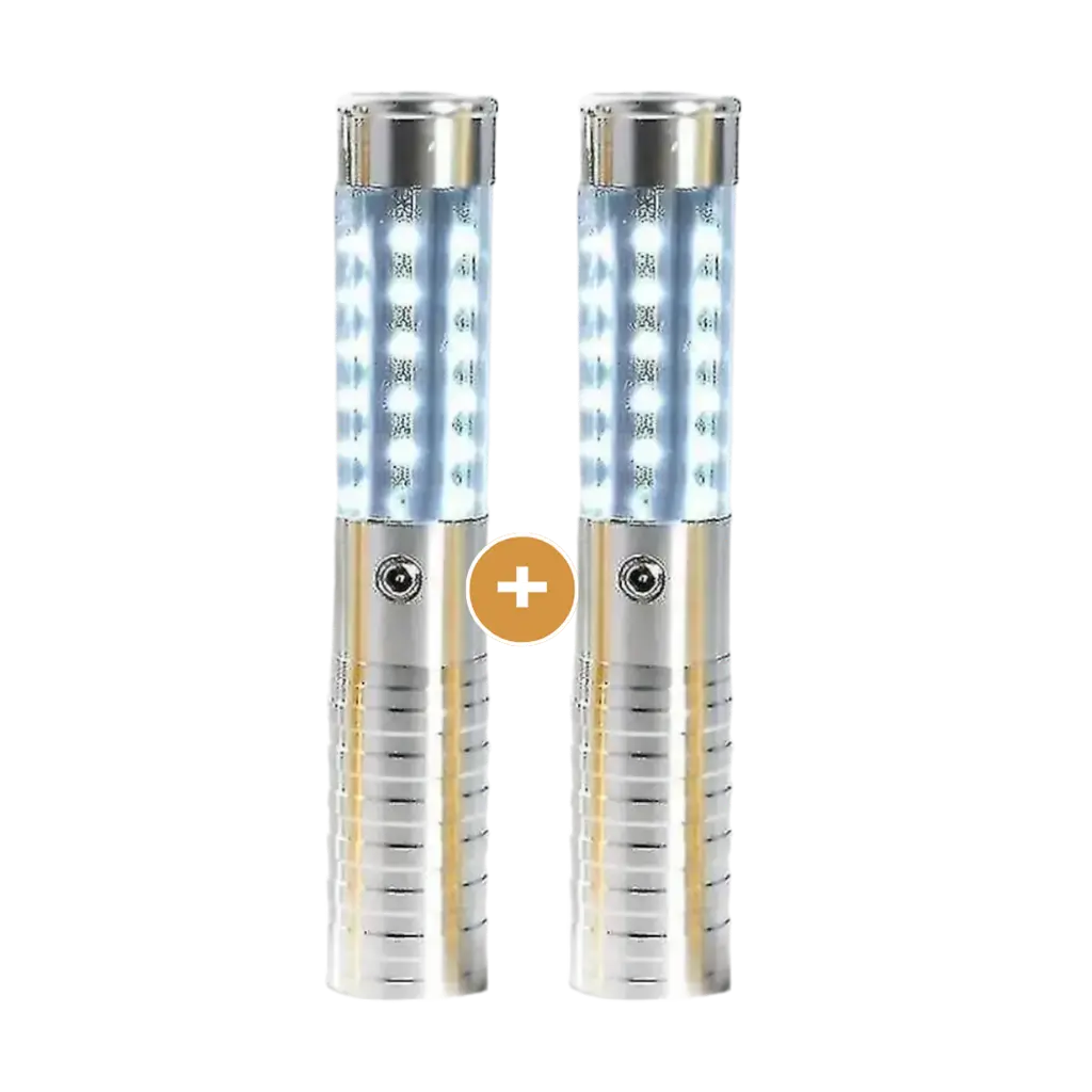 Set di 2 BASTONCINI LED A FORMA DI BOTTIGLIA V.I.P. ARGENTO