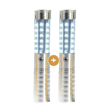 Set di 2 BASTONCINI LED A FORMA DI BOTTIGLIA V.I.P. ARGENTO