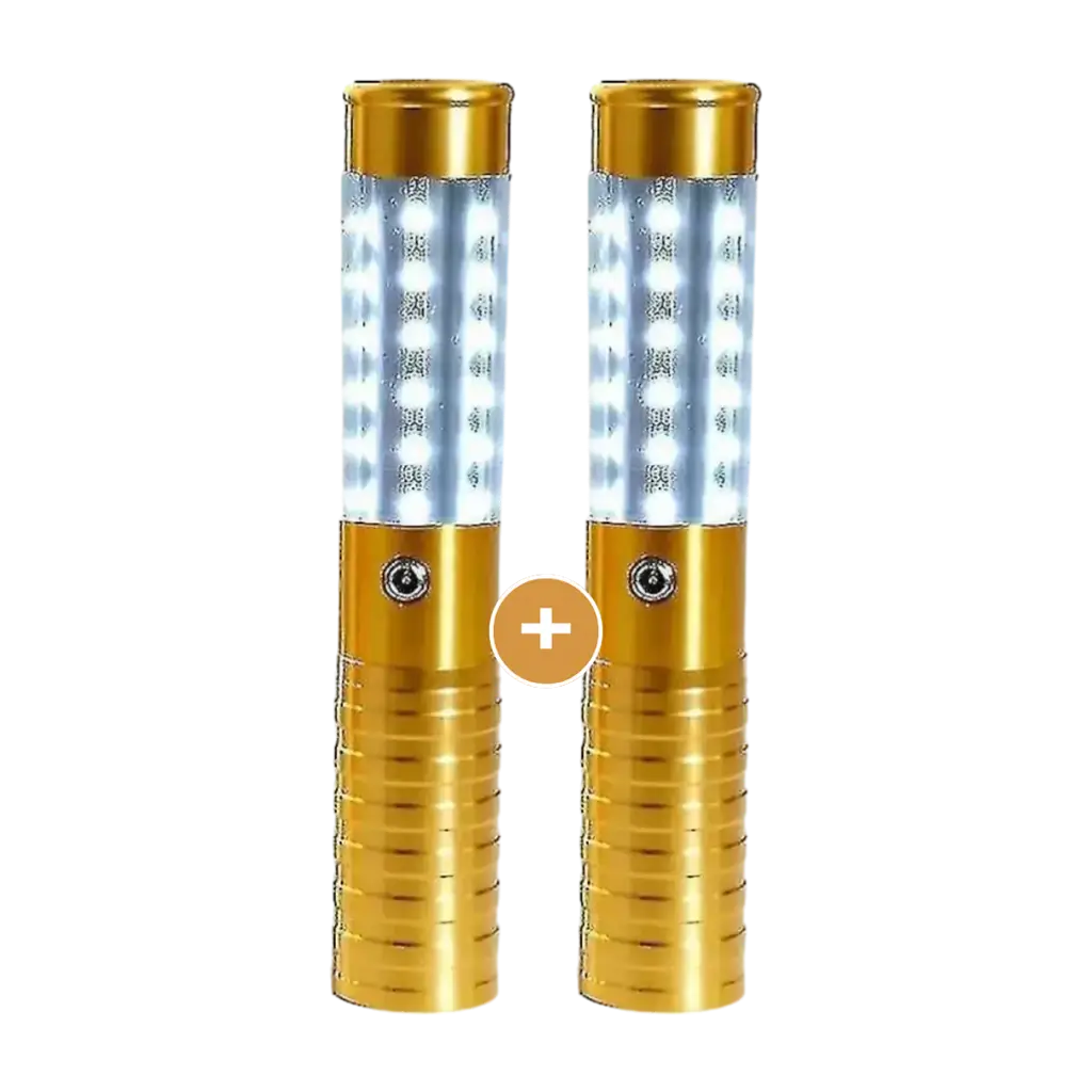 Set di 2 BASTONCINI LED A FORMA DI BOTTIGLIA V.I.P. ORO