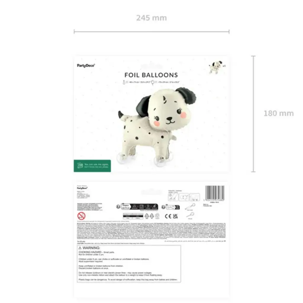 Palloncino in alluminio a forma di cane con rotelle 70 x 59 cm – Decorazione per la festa di compleanno dei bambini