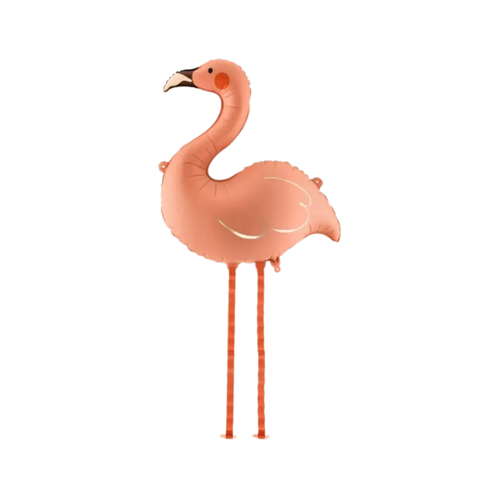 Palloncino in alluminio “Fenicottero rosa corallo” 65 x 67 cm – Palloncino galleggiante con elio