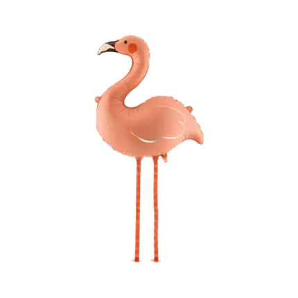 Palloncino in alluminio “Fenicottero rosa corallo” 65 x 67 cm – Palloncino galleggiante con elio