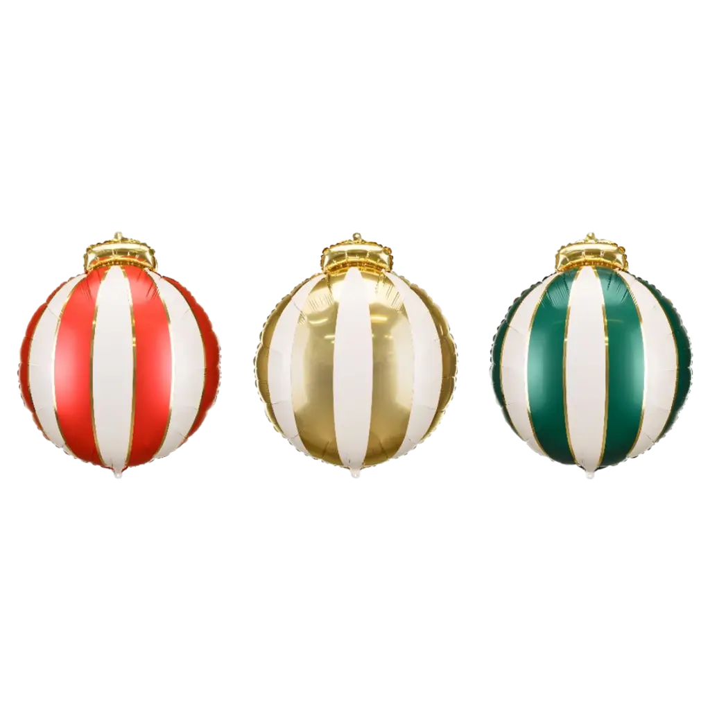 Set di 3 palloncini in alluminio a forma di palline di Natale – Decorazioni natalizie
