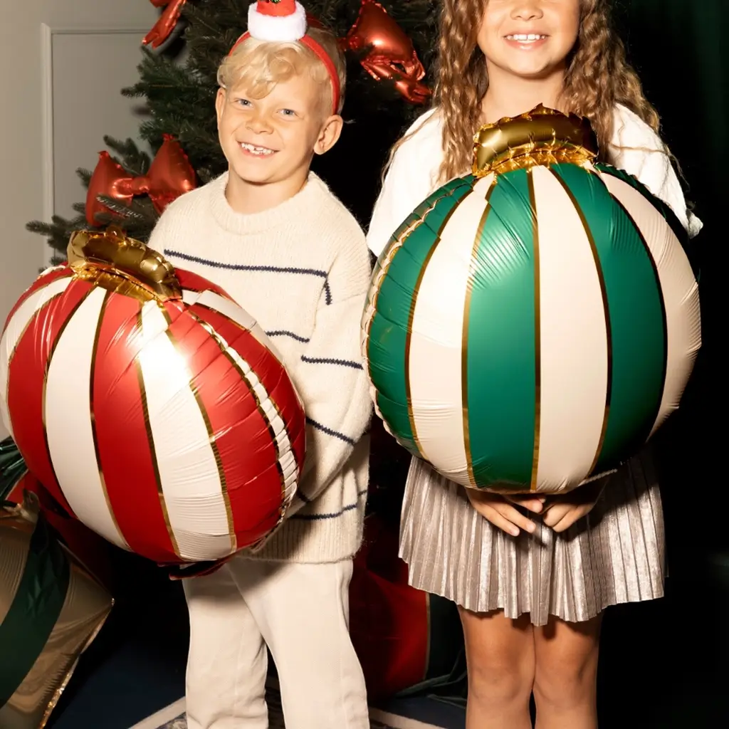 Set di 3 palloncini in alluminio a forma di palline di Natale – Decorazioni natalizie