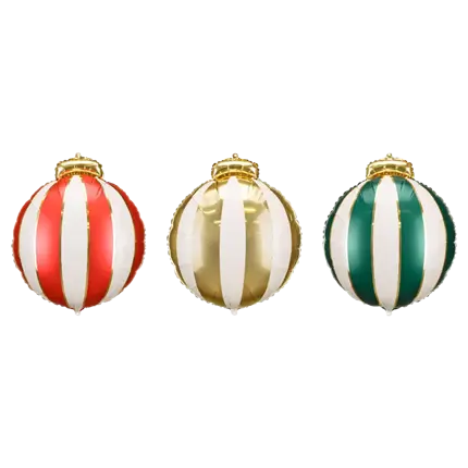 Set di 3 palloncini in alluminio a forma di palline di Natale – Decorazioni natalizie
