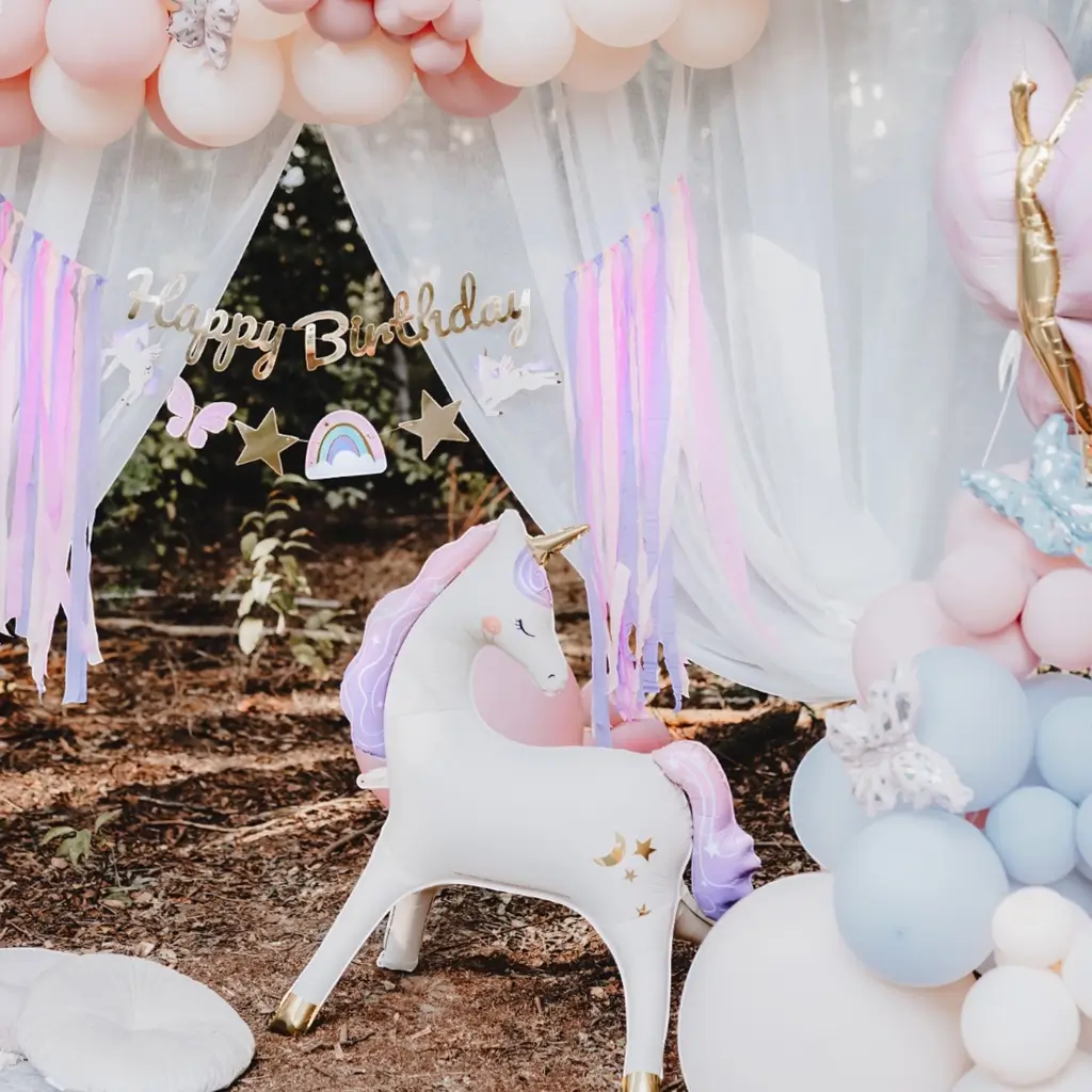 Palloncino gigante in alluminio a forma di unicorno 95 x 86 cm – Decorazioni per compleanni