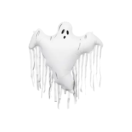 Palloncino in alluminio “Fantasma” con frange 93 x 86 cm – Decorazioni di Halloween
