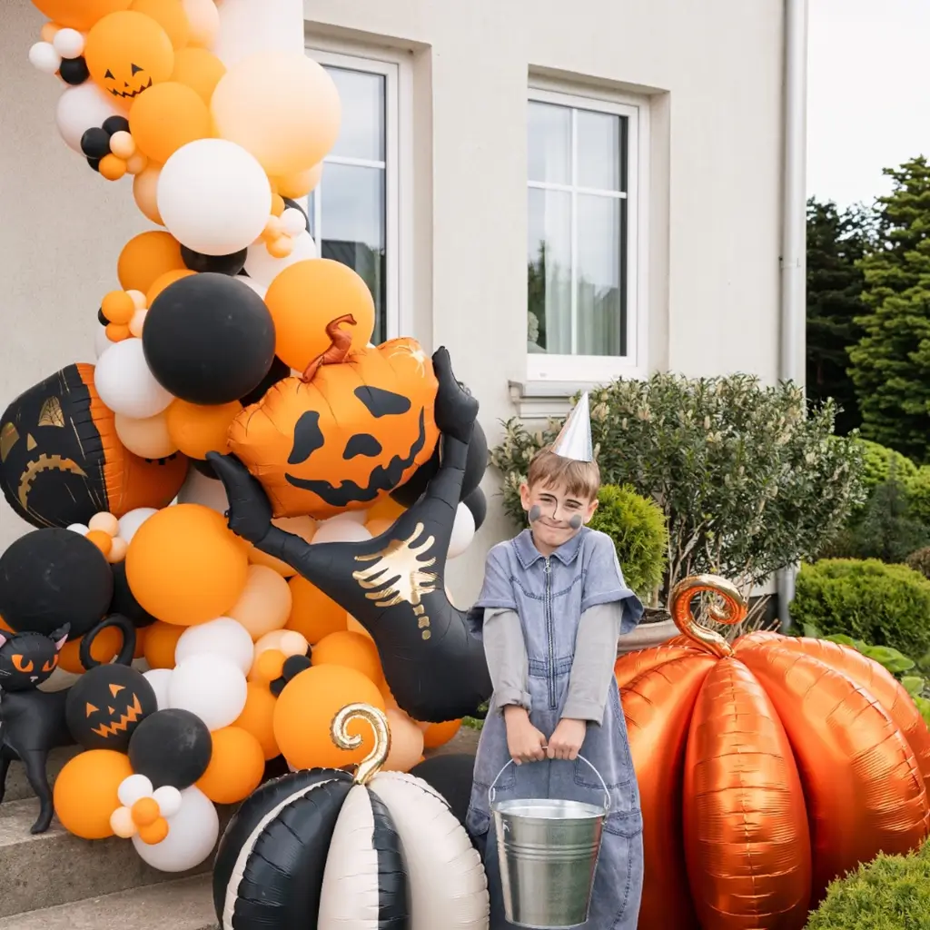 Palloncino in alluminio a forma di zucca 3D gigante 90 x 90 cm – Decorazione per Halloween