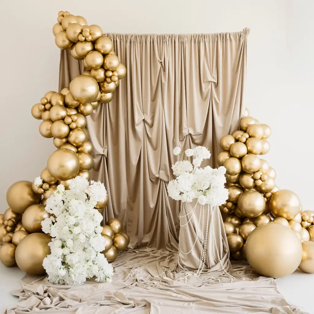 Pallone gigante in metallo lucido color oro, Ø 100 cm