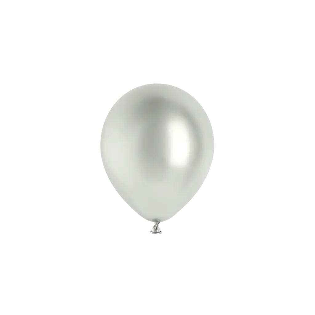 Confezione da 50 palloncini metallici lucidi argento, Ø 12 cm