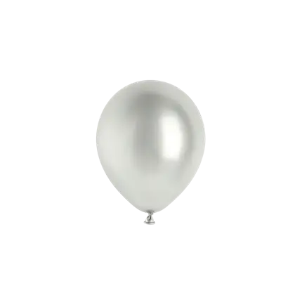 Confezione da 50 palloncini metallici lucidi argento, Ø 12 cm