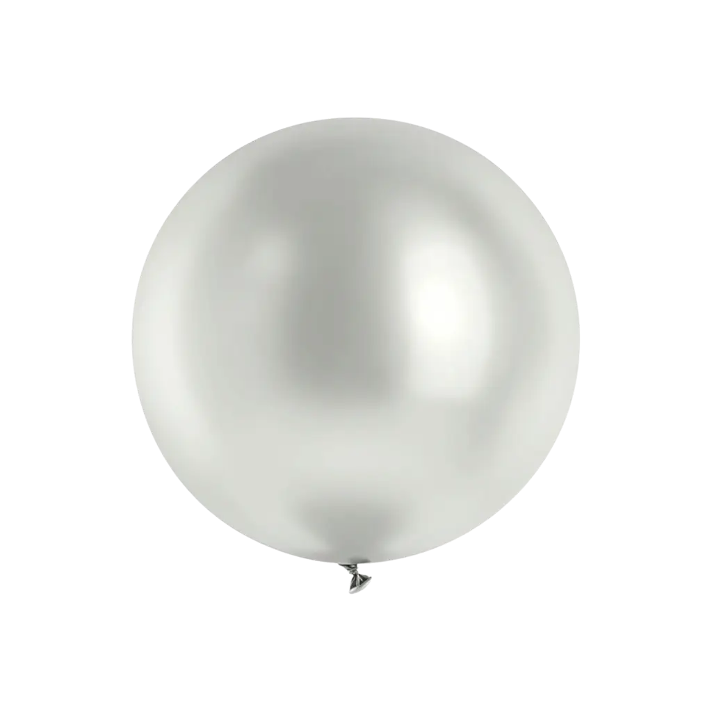 Palloncino gigante in metallo lucido argento, Ø 100 cm