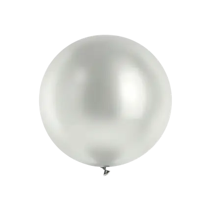 Palloncino gigante in metallo lucido argento, Ø 100 cm