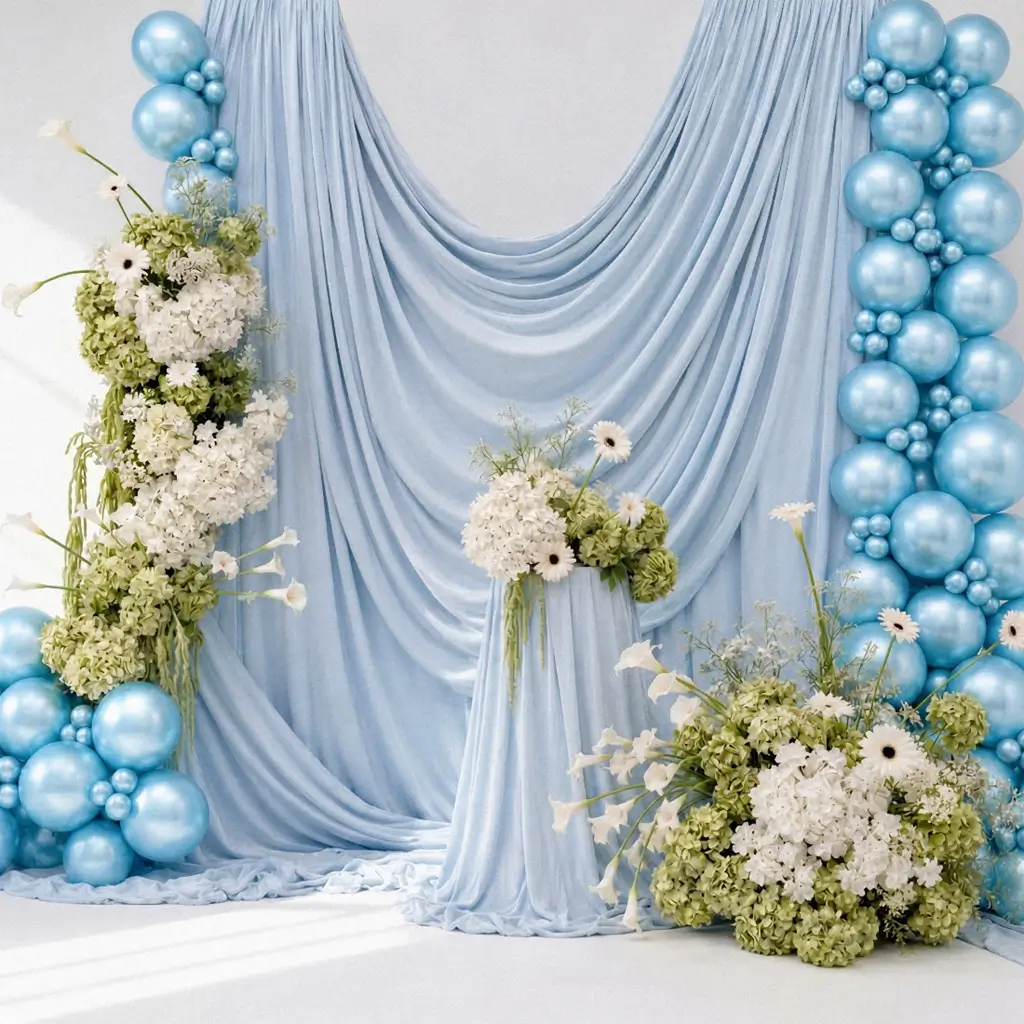 Confezione da 10 palloncini metallici lucidi blu