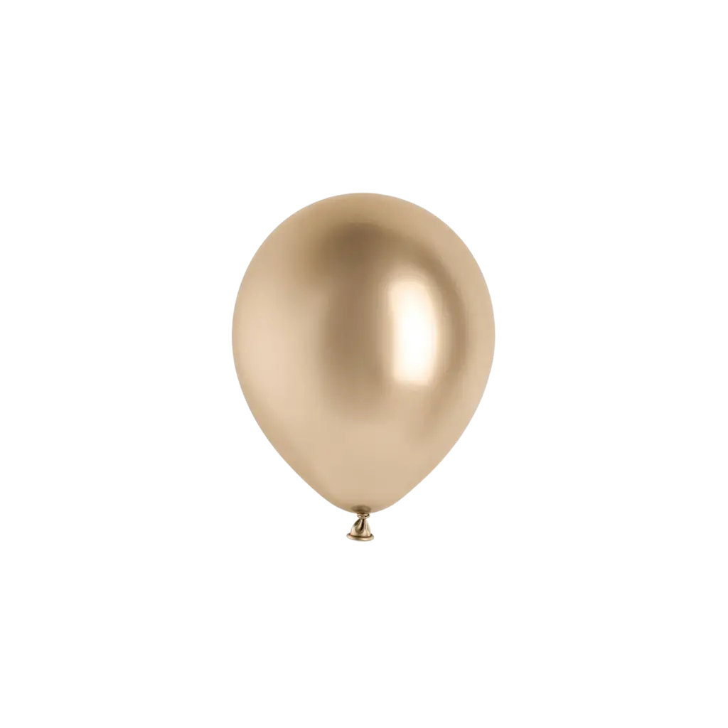 Confezione da 50 palloncini metallici lucidi color oro champagne, Ø 12 cm