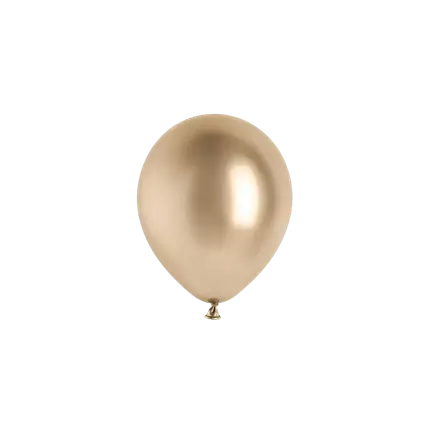 Confezione da 50 palloncini metallici lucidi color oro champagne, Ø 12 cm