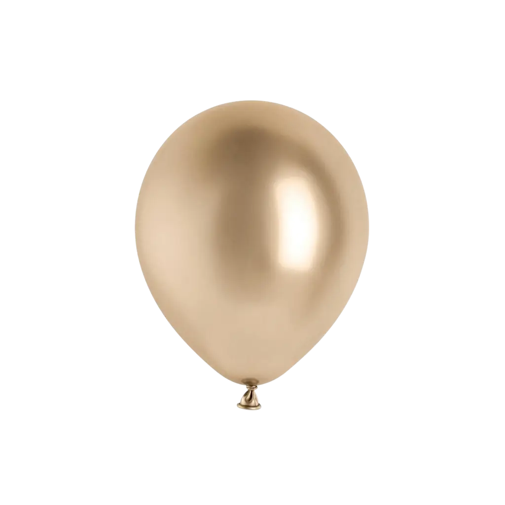 Confezione da 10 palloncini metallici lucidi color oro champagne