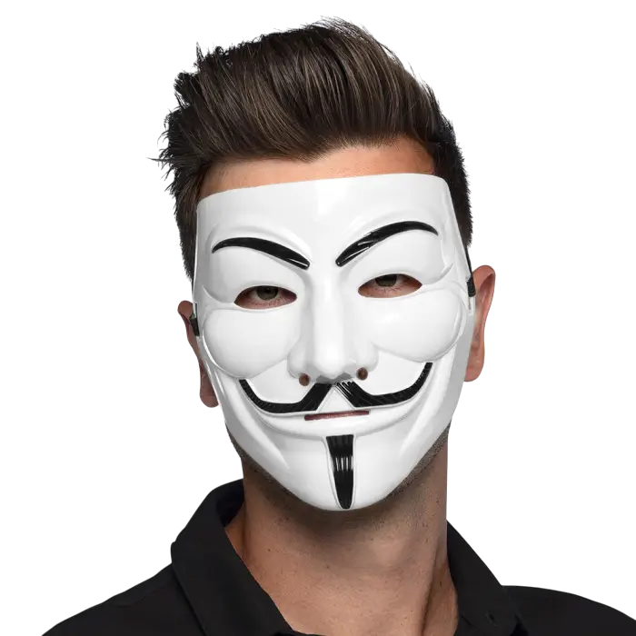 Maschera di Guy Fawkes di Anonymous – Maschera di V per Vendetta bianca
