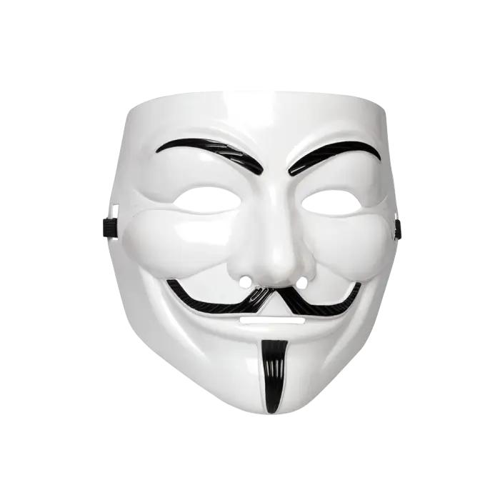 Maschera di Guy Fawkes di Anonymous – Maschera di V per Vendetta bianca