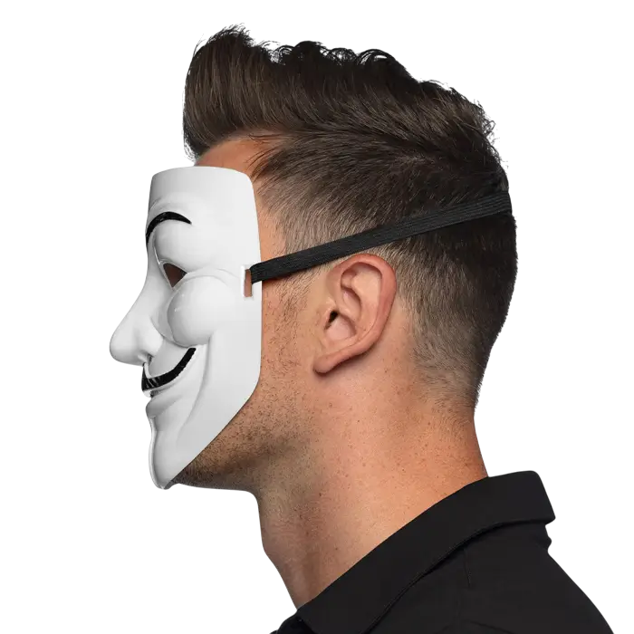 Maschera di Guy Fawkes di Anonymous – Maschera di V per Vendetta bianca