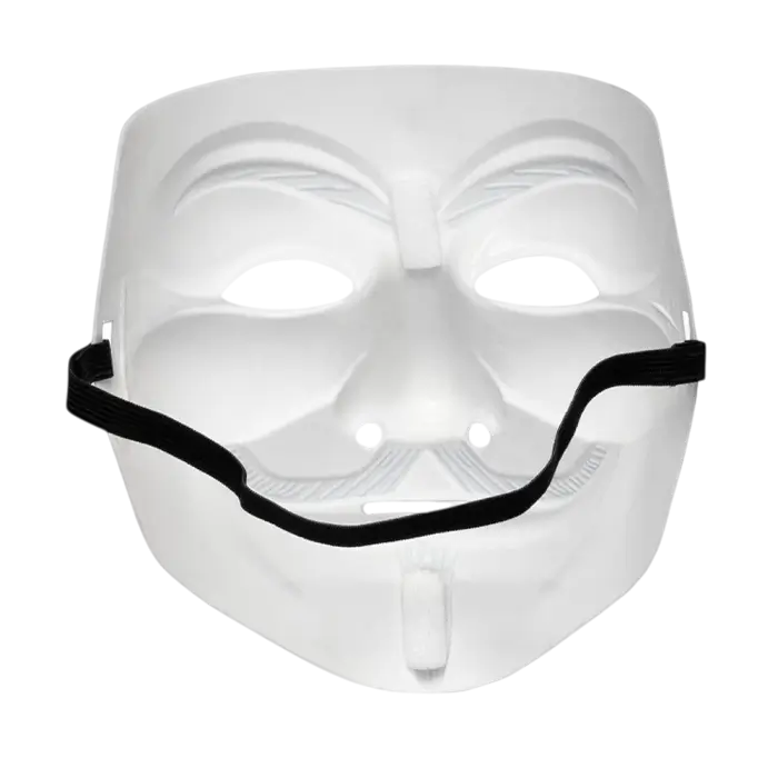 Maschera di Guy Fawkes di Anonymous – Maschera di V per Vendetta bianca