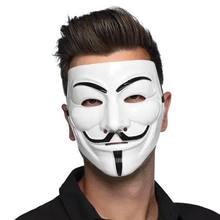 Maschera di Guy Fawkes di Anonymous – Maschera di V per Vendetta bianca
