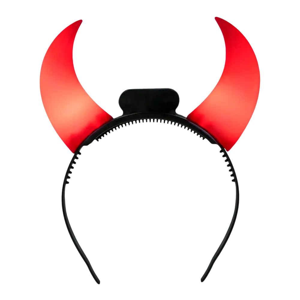 Fascia per capelli con corna da diavolo luminose a LED – Accessorio di Halloween
