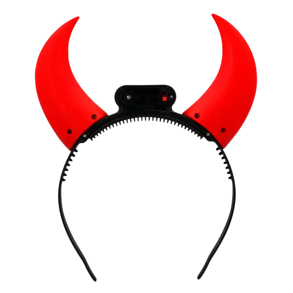 Fascia per capelli con corna da diavolo luminose a LED – Accessorio di Halloween