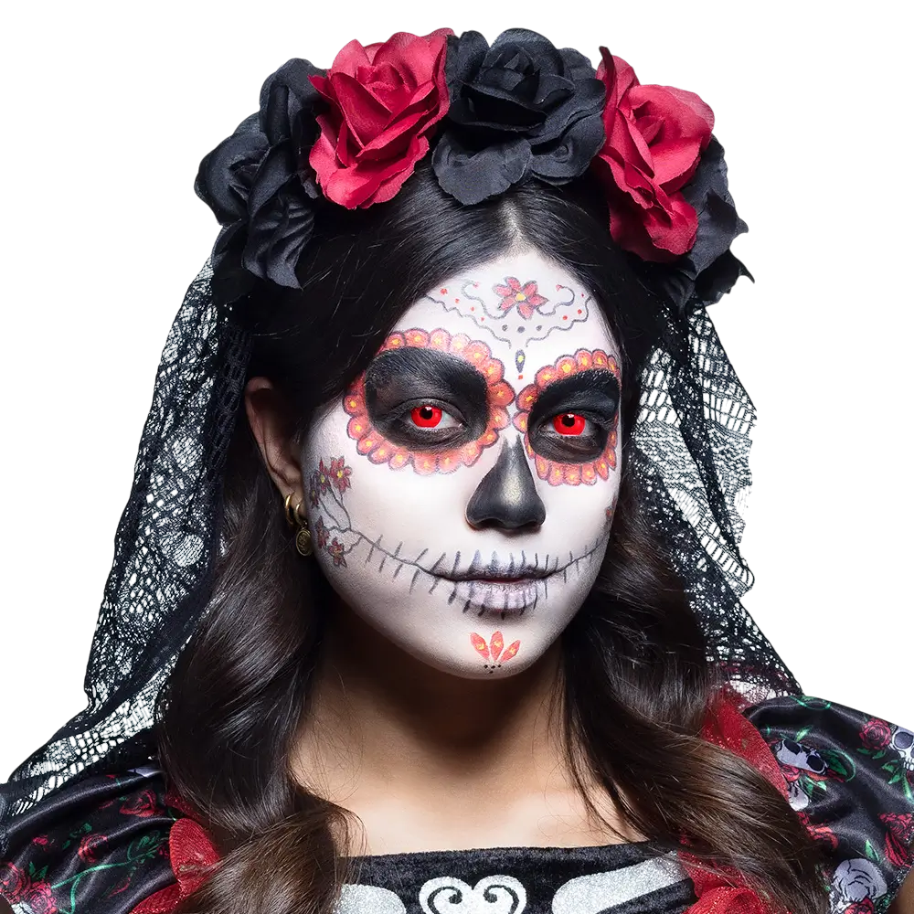 Lenti a contatto fluorescenti rosse – Lenti a contatto per Halloween