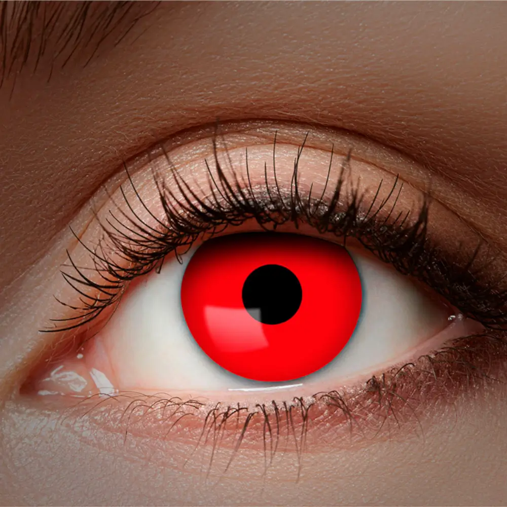 Lenti a contatto fluorescenti rosse – Lenti a contatto per Halloween