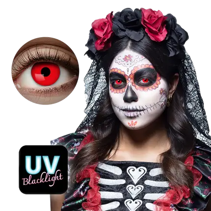 Lenti a contatto fluorescenti rosse – Lenti a contatto per Halloween