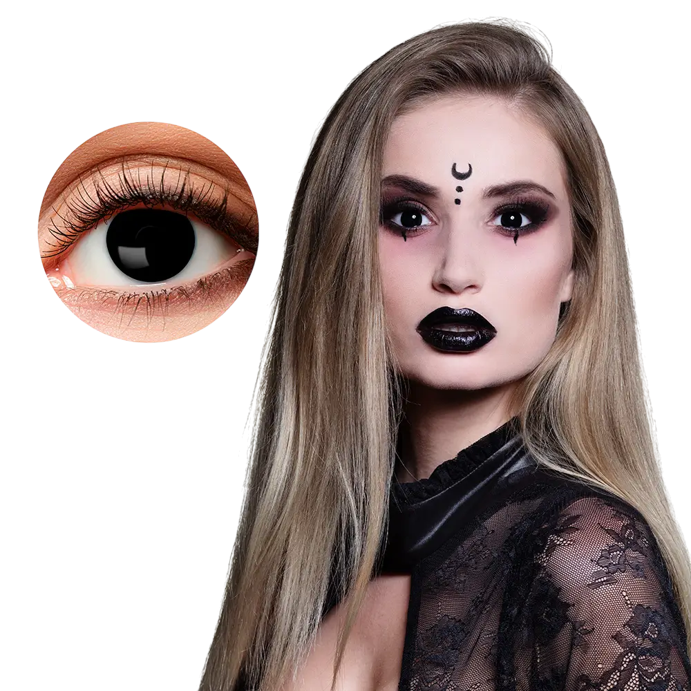 Lenti a contatto “Occhi neri da strega” – Lenti a contatto per Halloween
