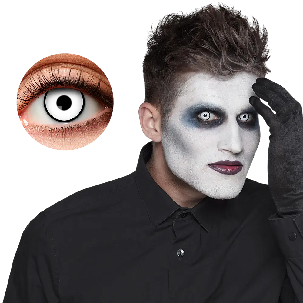 Lenti a contatto bianche con bordo nero Maniaque – Lenti a contatto per Halloween